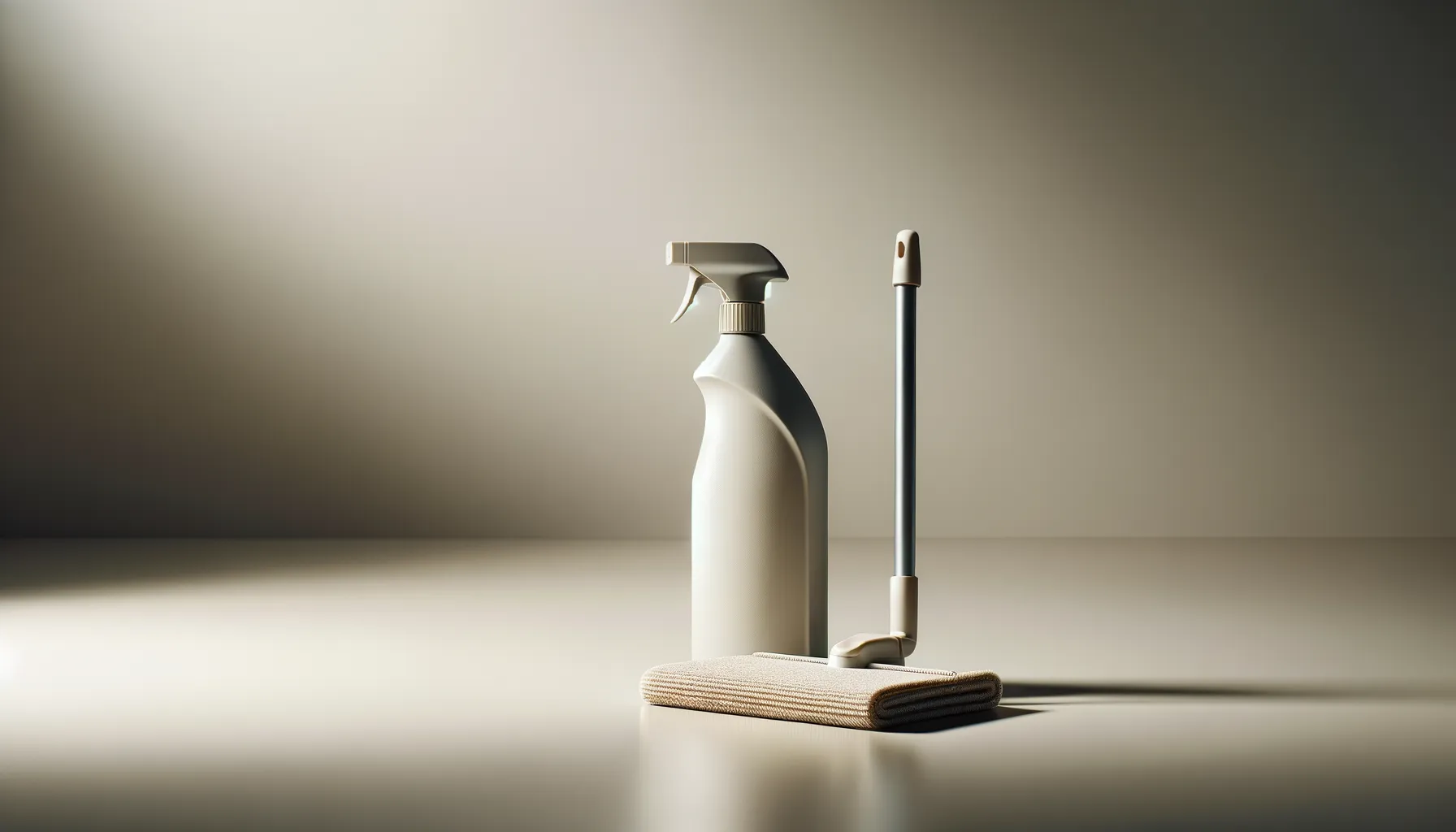 Cleaning spray bottle and mop
